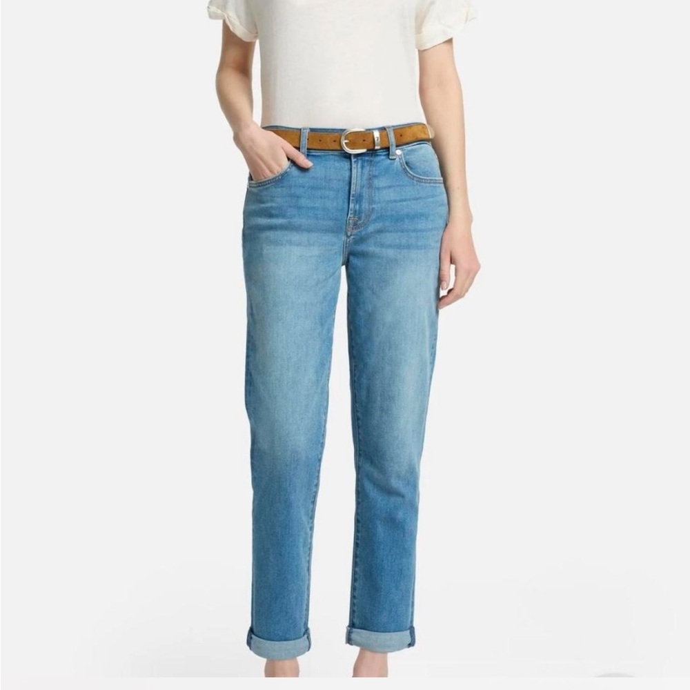 7 For All Mankind Josefina Straight-Leg Jeans Mid-Rise Blue Size 26